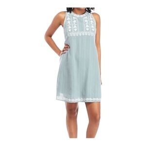 Paper Crane Embroidered Bib Babydoll Dress Size Medium MA1